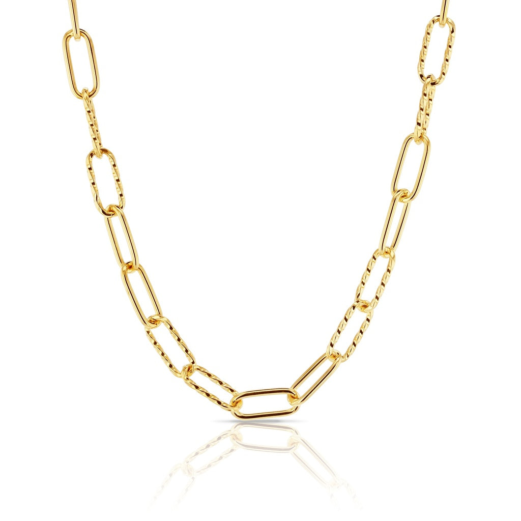 9K Solid Rounded Paperclip Chain