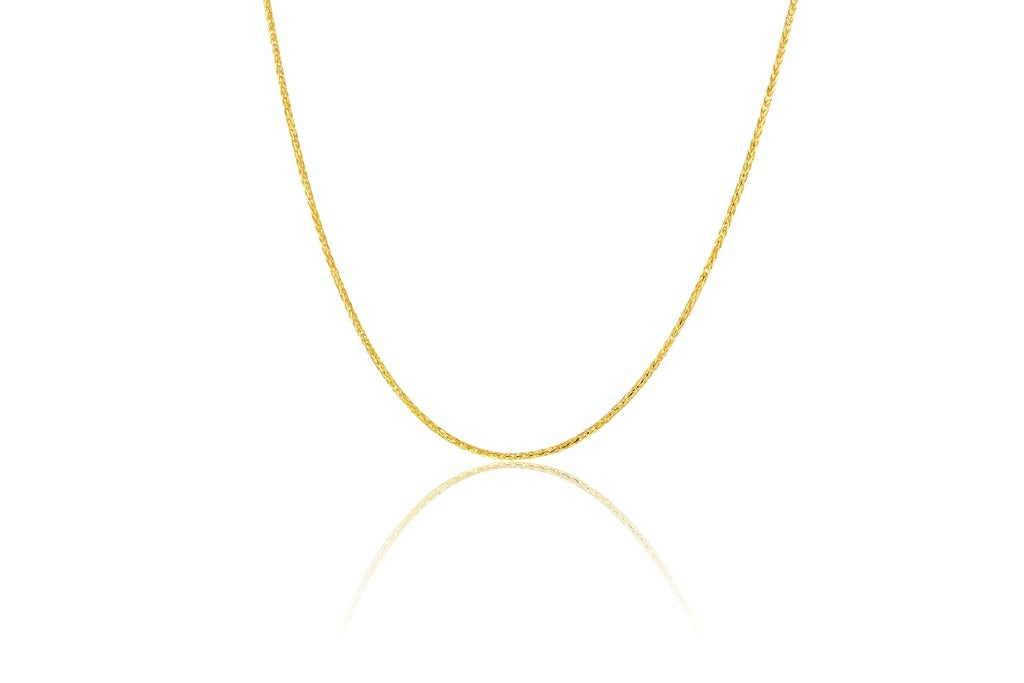 9K Solid Magic Wheat Chain 1mm