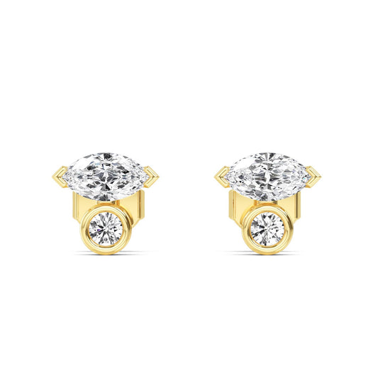 9K Yellow Gold Lab Grown Diamond EARRINGS 1.24 ctw E32354-1.25CT