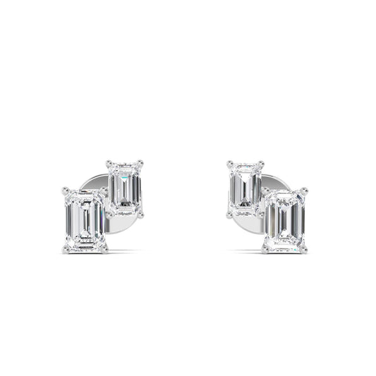 9K White Gold Lab Grown Diamond EARRINGS 1.74 ctw E32355EMEM-1.63CT