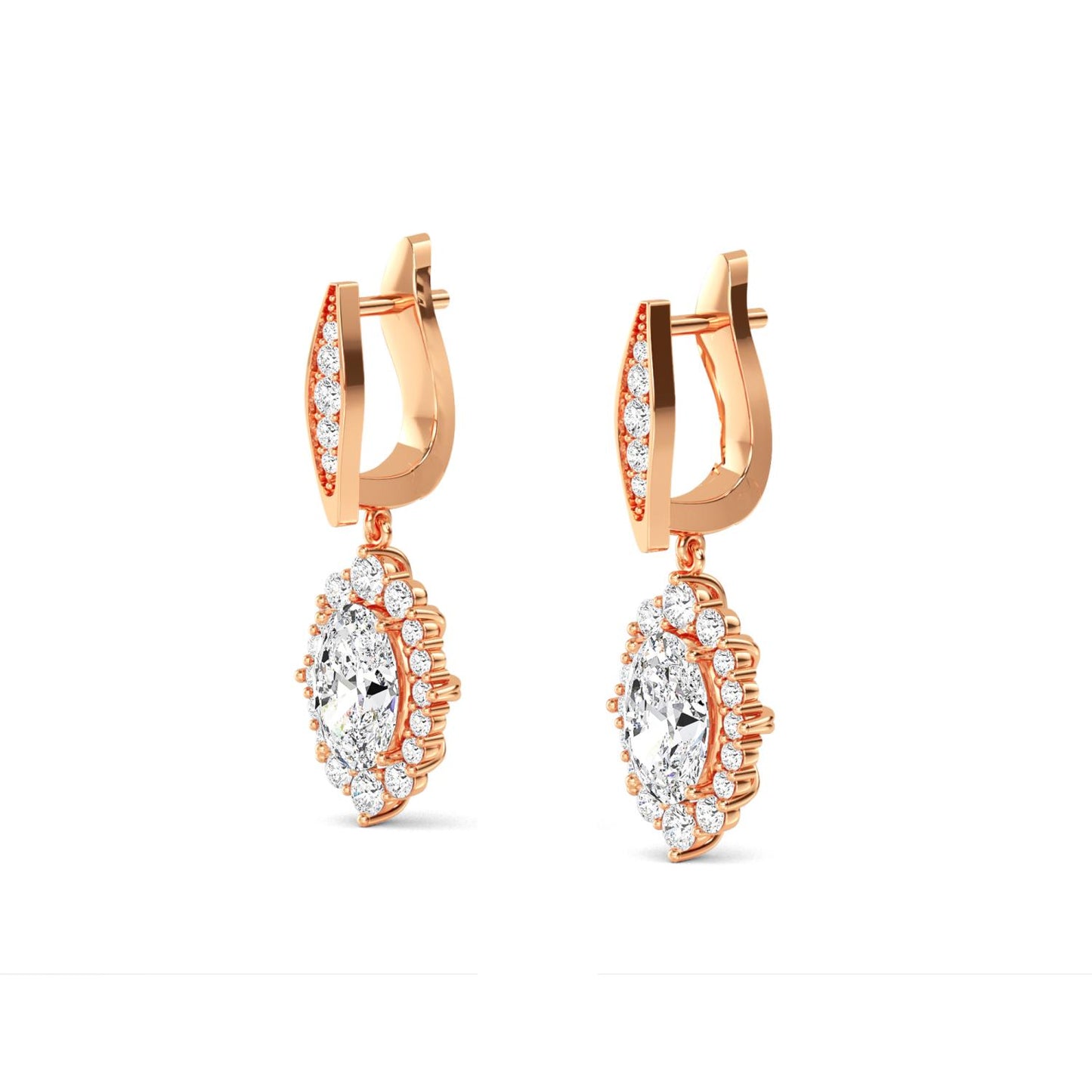 9K Rose Gold Lab Grown Diamond EARRINGS 2.79 ctw E32396-2.83CT