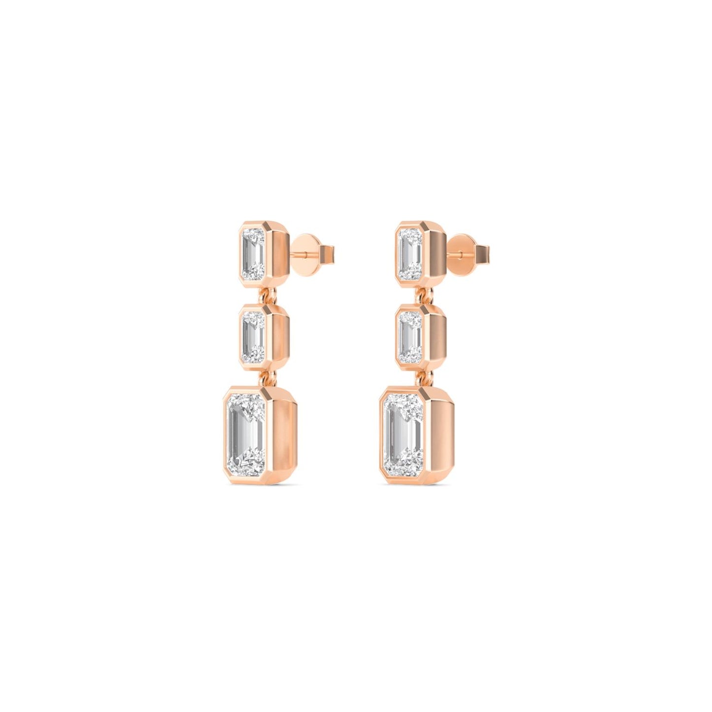 9K Rose Gold Lab Grown Diamond EARRINGS 3.13 ctw E33245EM-3
