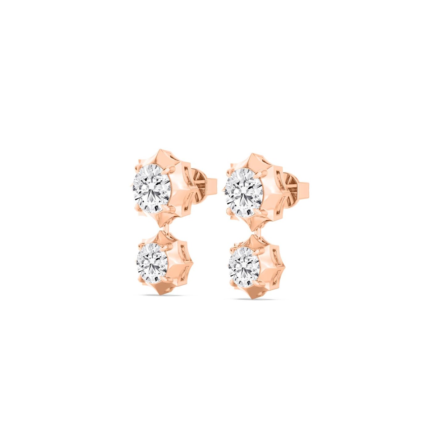 9K Rose Gold Lab Grown Diamond EARRINGS 2.71 ctw E33559-2.83CT