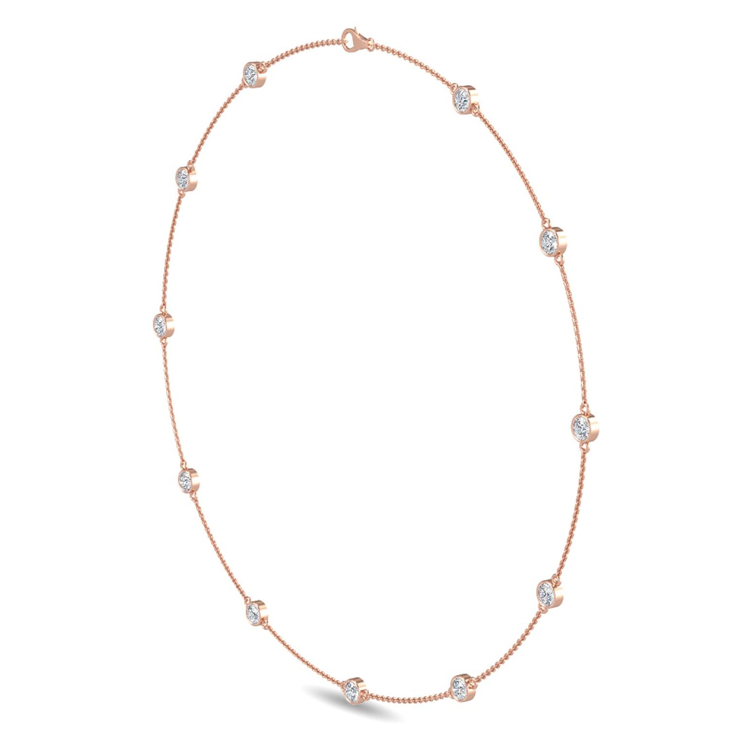 9K Rose Gold Lab Grown Diamond NECKLACE 1.75 ctw N08016-1.75CT