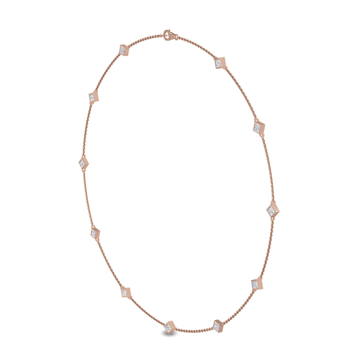 9K Rose Gold Lab Grown Diamond NECKLACE 1.04 ctw N08016PR-1.10CT