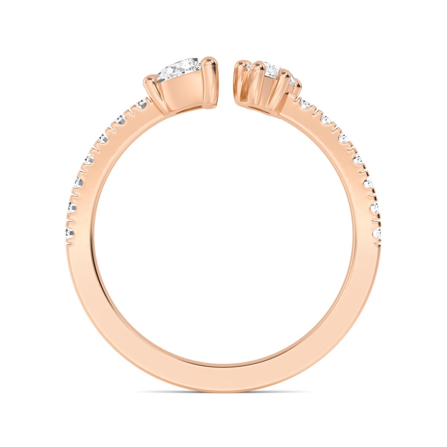 9K Rose Gold Lab Grown Diamond RING 0.87 ctw R60566FS-0.83CT
