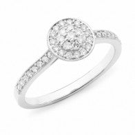 9ct White Gold & Diamond Engagement Ring