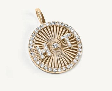 Fluted Diamond Disc Charm