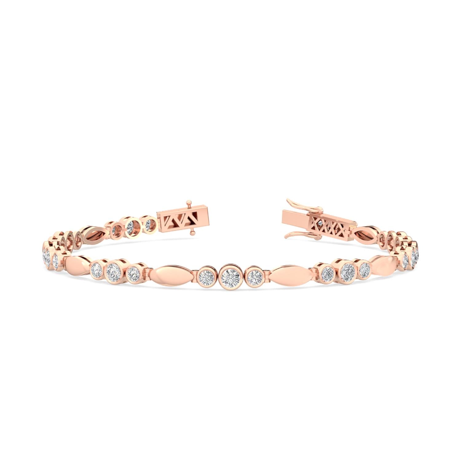9K Rose Gold Lab Grown Diamond BRACELET 2.06 ctw BR11451-2-7IN