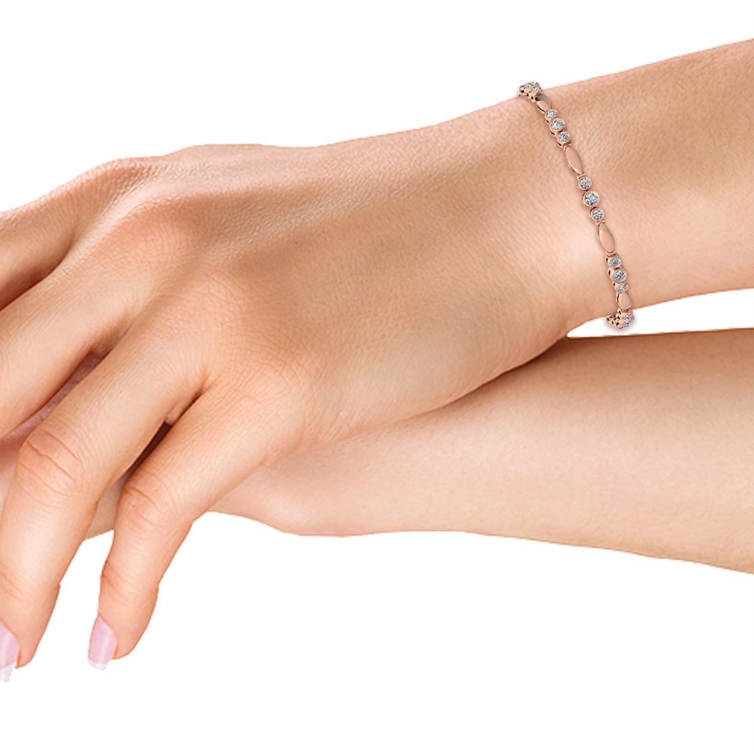 9K Rose Gold Lab Grown Diamond BRACELET 2.06 ctw BR11451-2-7IN