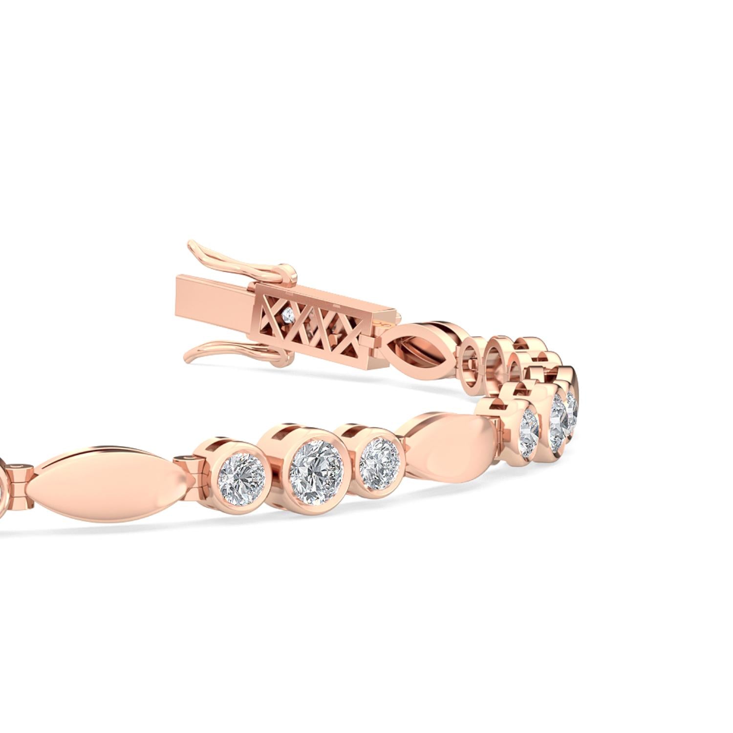 9K Rose Gold Lab Grown Diamond BRACELET 2.06 ctw BR11451-2-7IN