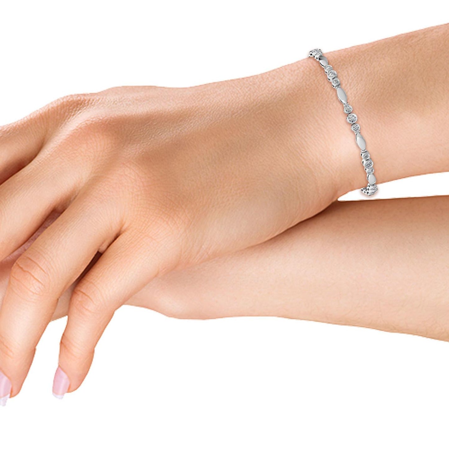 9K White Gold Lab Grown Diamond BRACELET 2.06 ctw BR11451-2-7IN