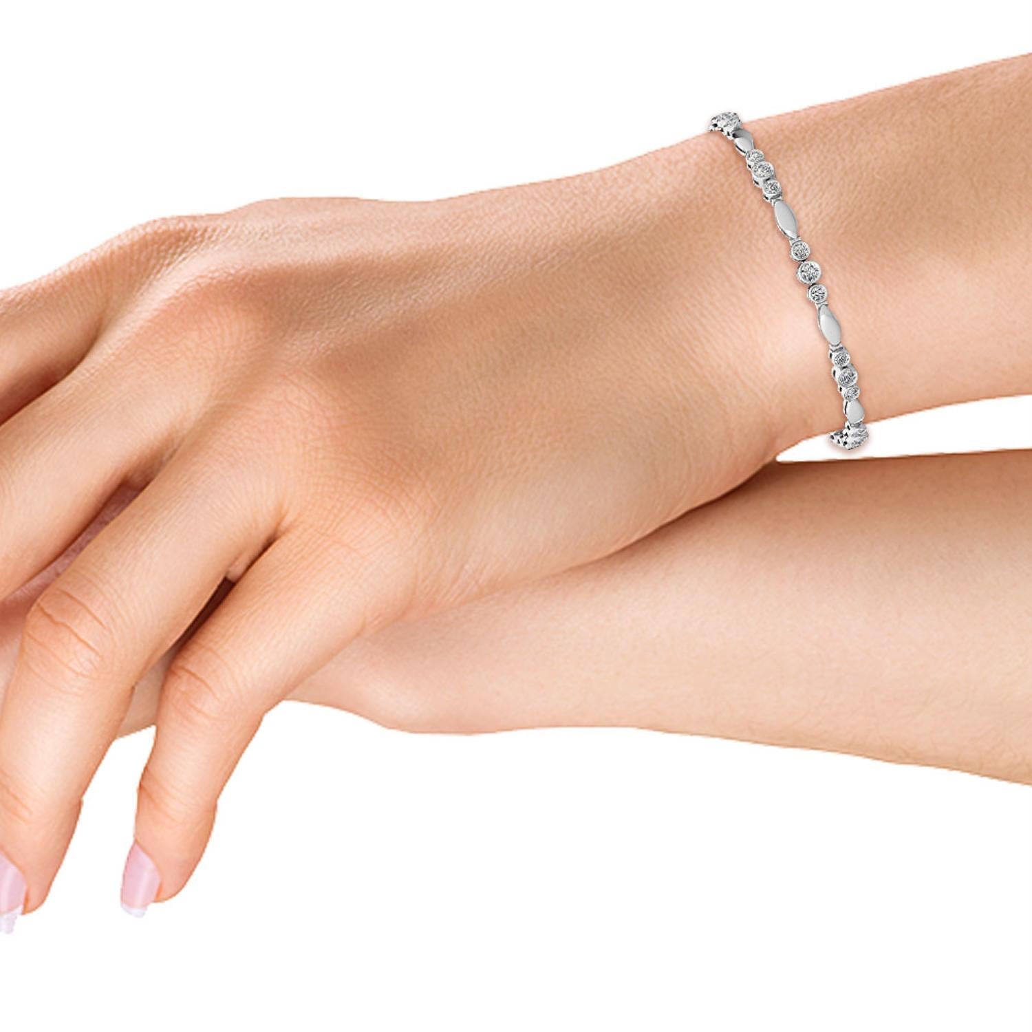 9K White Gold Lab Grown Diamond BRACELET 2.06 ctw BR11451-2-7IN