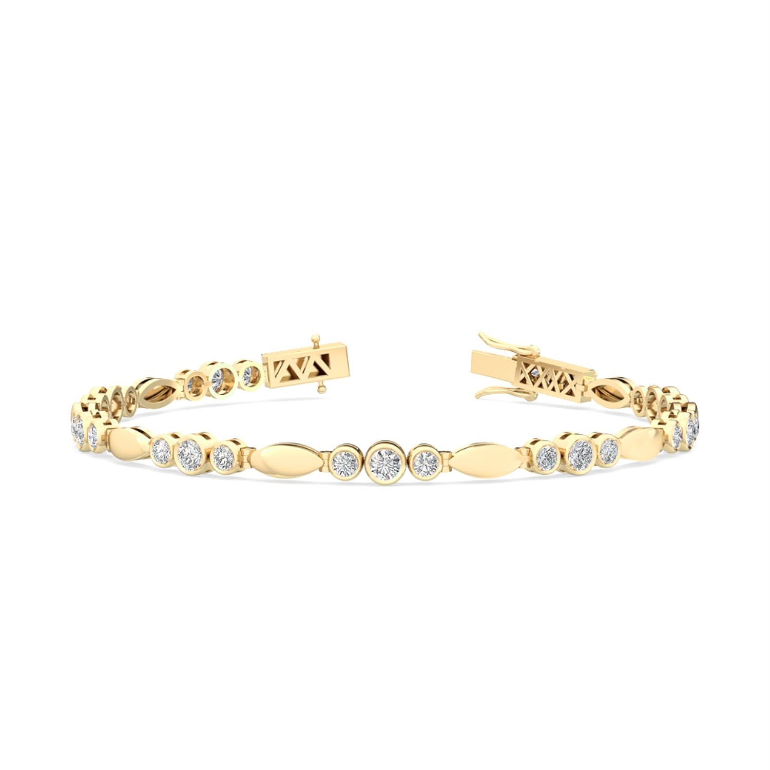 9K Yellow Gold Lab Grown Diamond BRACELET 2.06 ctw BR11451-2-7IN