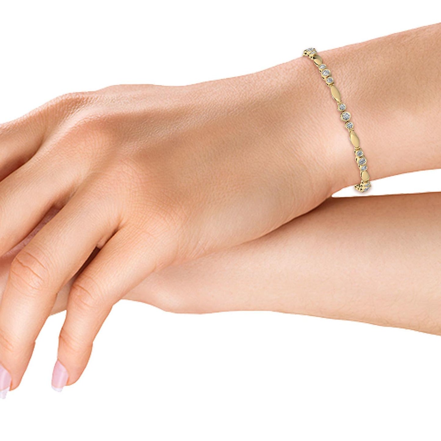 9K Yellow Gold Lab Grown Diamond BRACELET 2.06 ctw BR11451-2-7IN