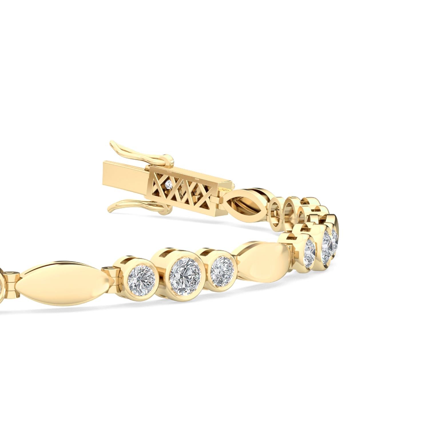 9K Yellow Gold Lab Grown Diamond BRACELET 2.06 ctw BR11451-2-7IN