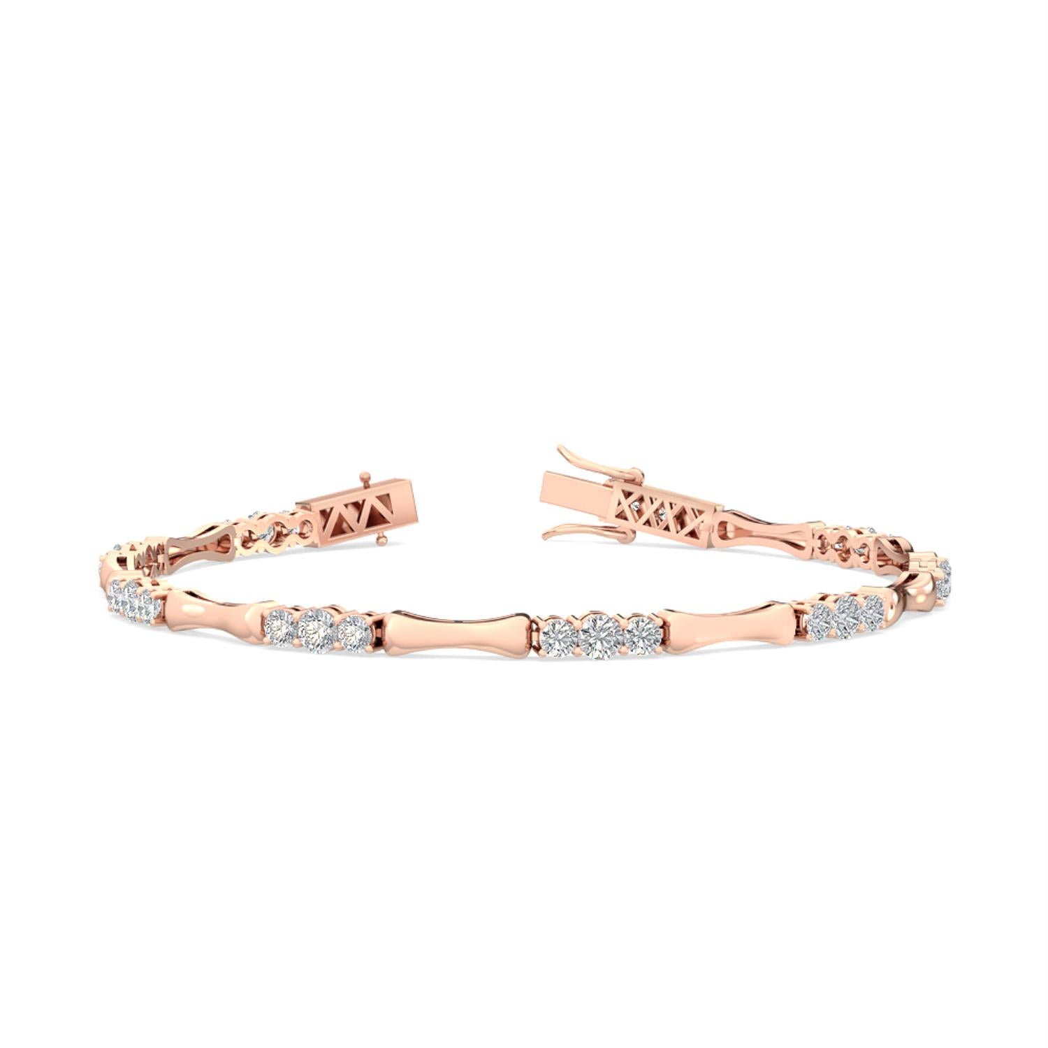 9K Rose Gold Lab Grown Diamond BRACELET 2.11 ctw BR11453-2-7IN