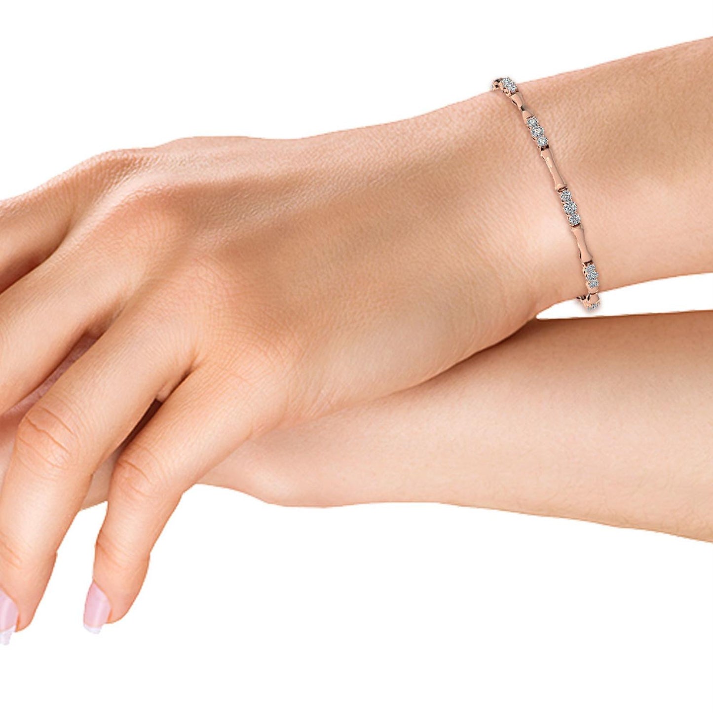 9K Rose Gold Lab Grown Diamond BRACELET 2.11 ctw BR11453-2-7IN