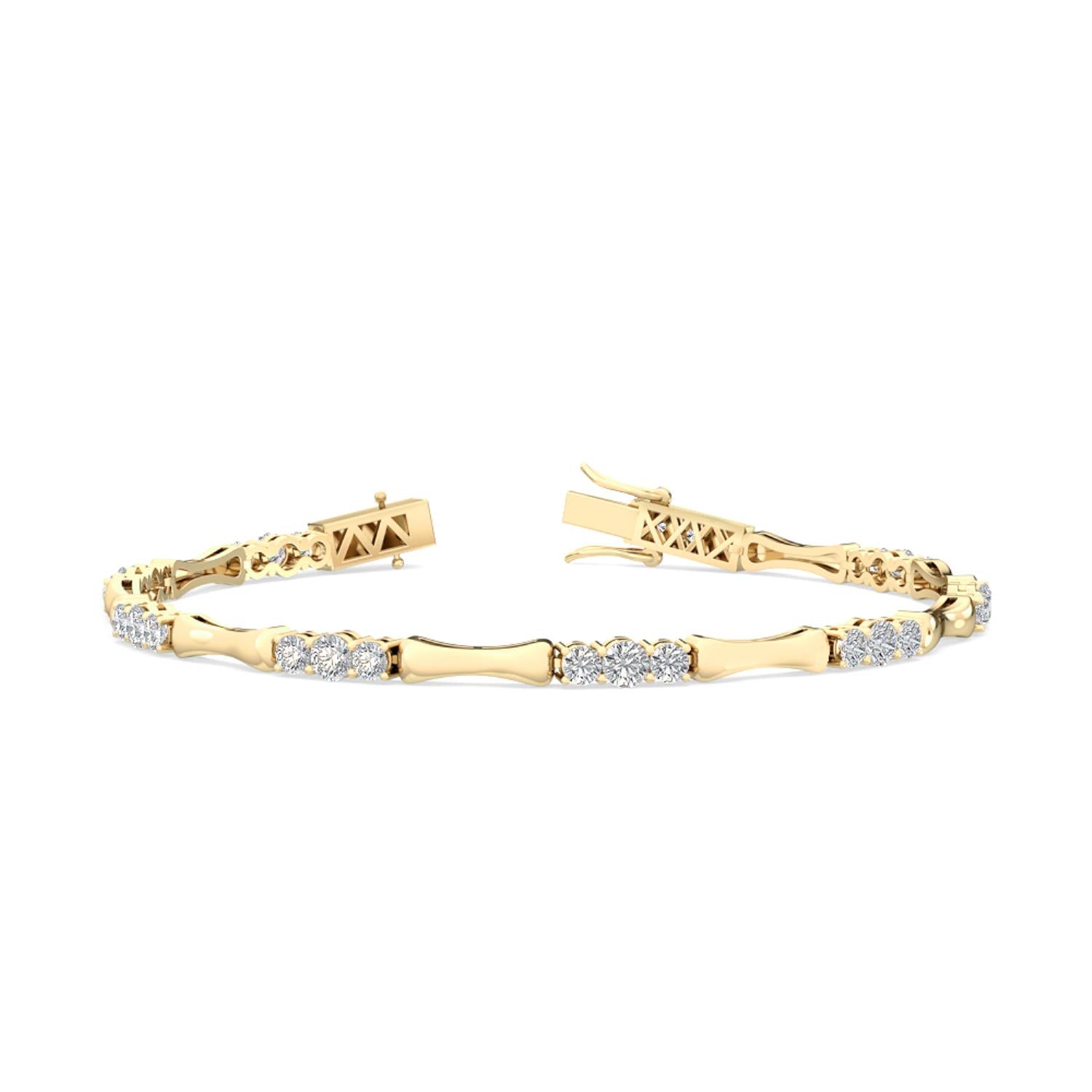9K Yellow Gold Lab Grown Diamond BRACELET 2.11 ctw BR11453-2-7IN