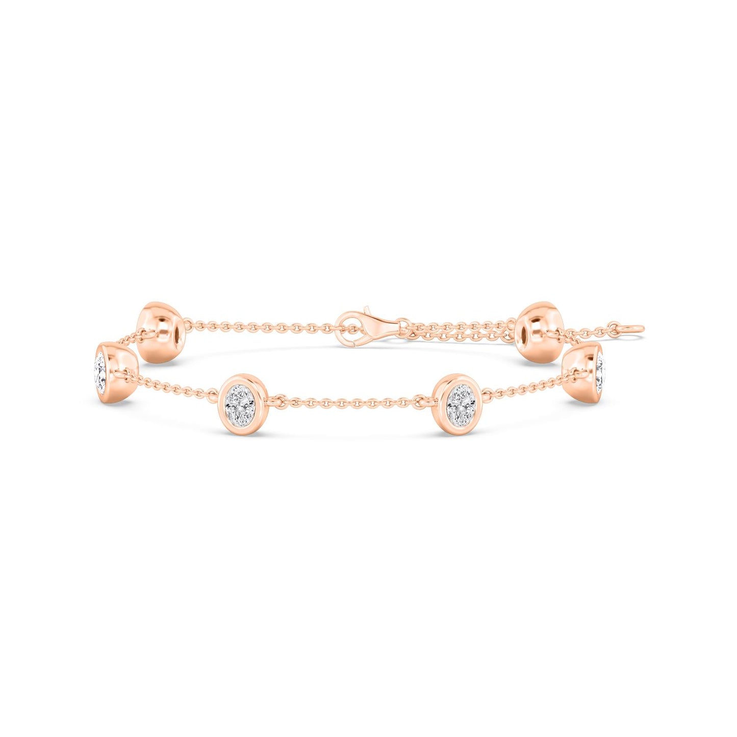 9K Rose Gold Lab Grown Diamond BRACELET 0.95 ctw BR20036OV-1