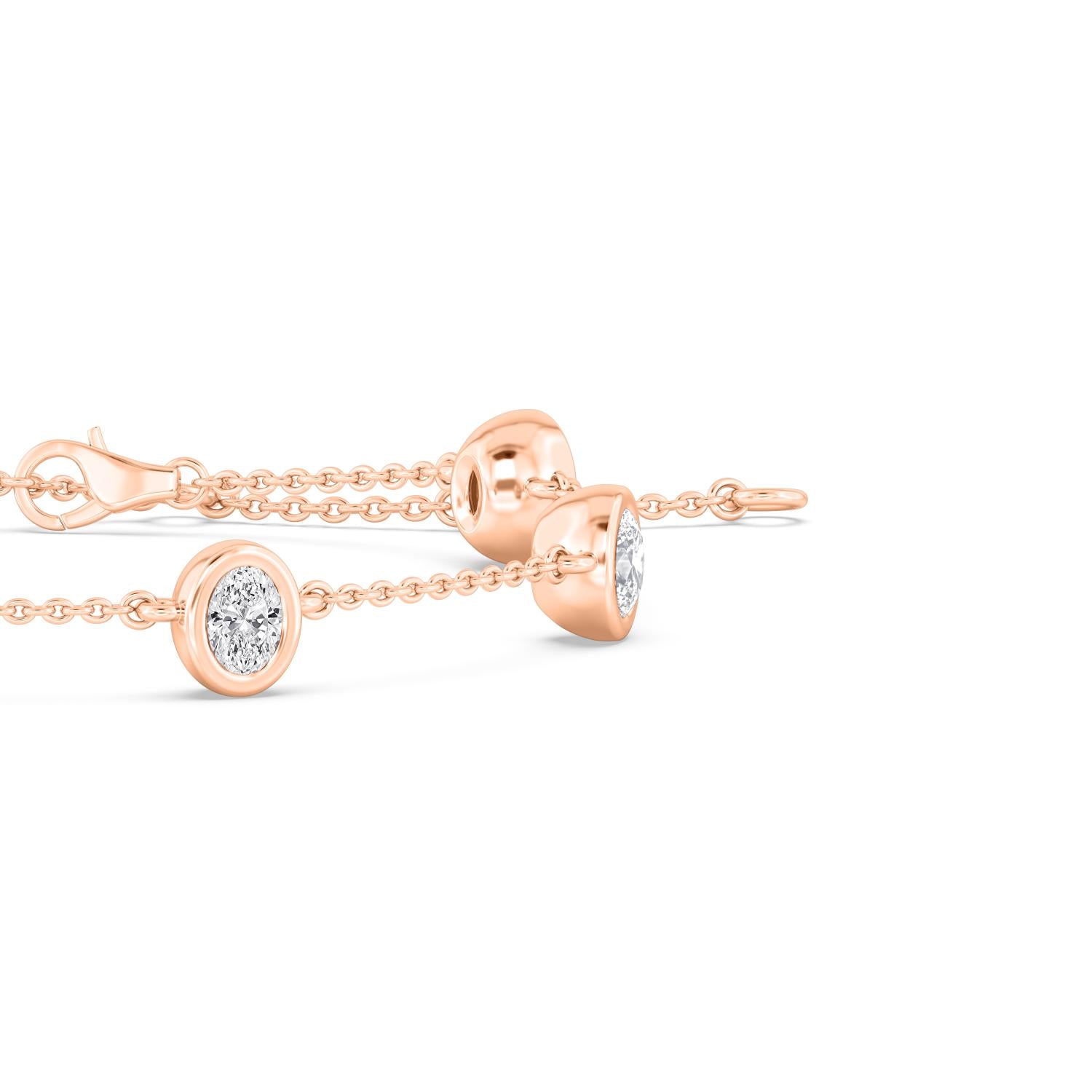 9K Rose Gold Lab Grown Diamond BRACELET 0.95 ctw BR20036OV-1