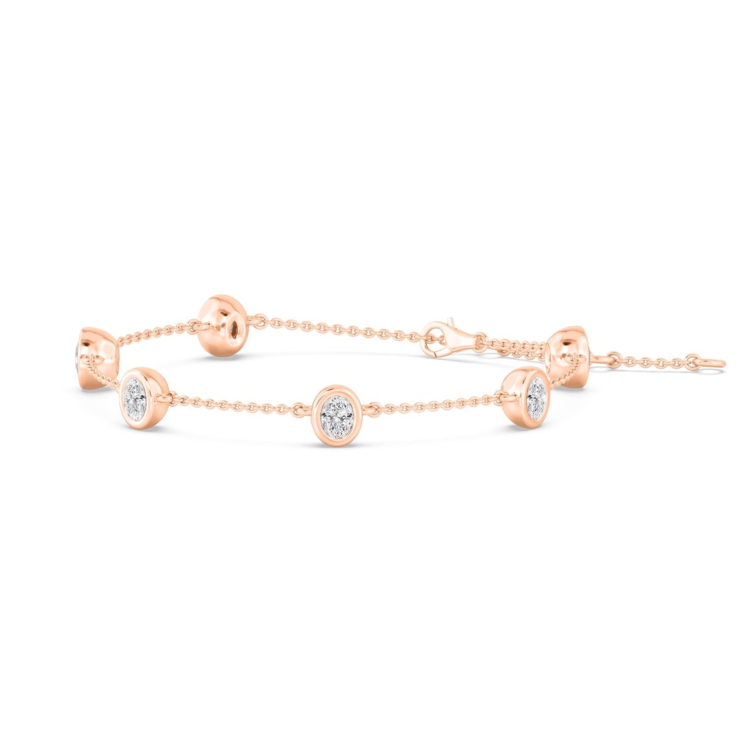 9K Rose Gold Lab Grown Diamond BRACELET 0.95 ctw BR20036OV-1