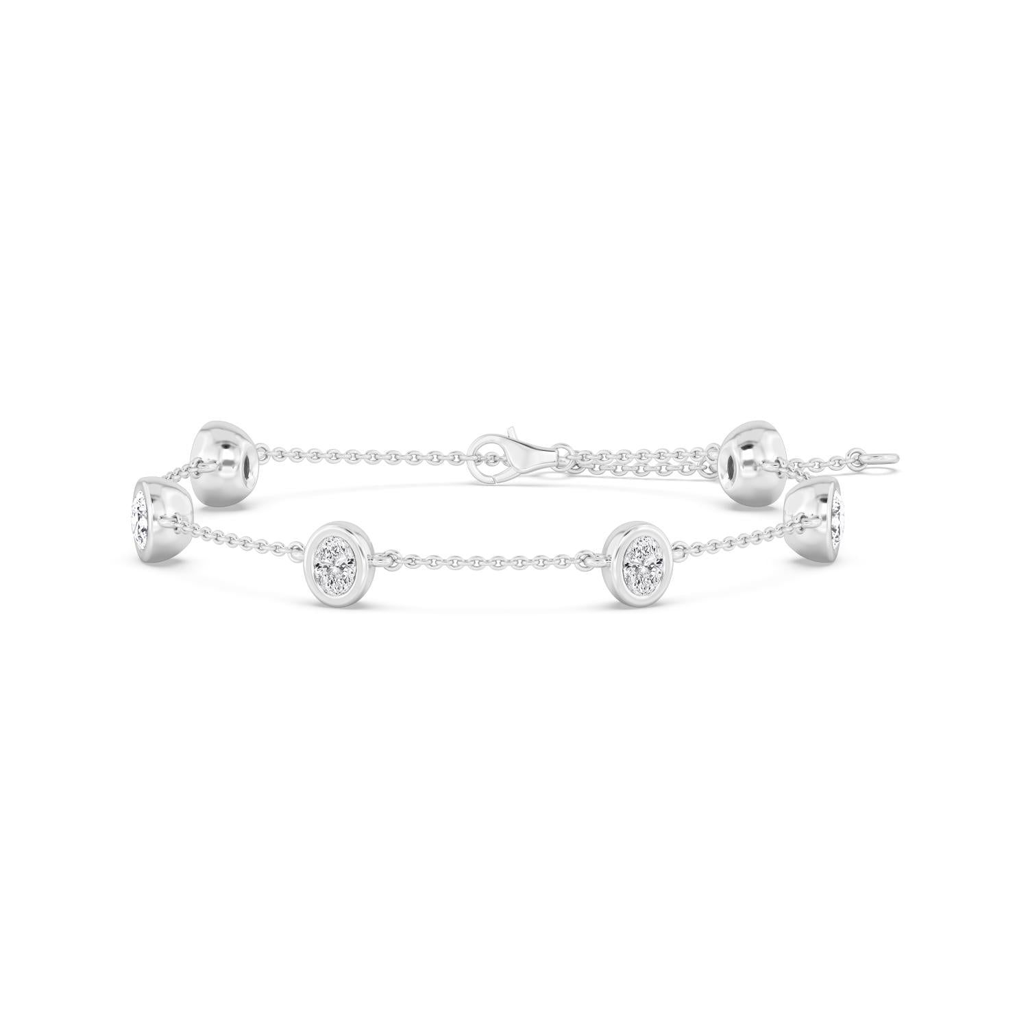 9K White Gold Lab Grown Diamond BRACELET 0.95 ctw BR20036OV-1