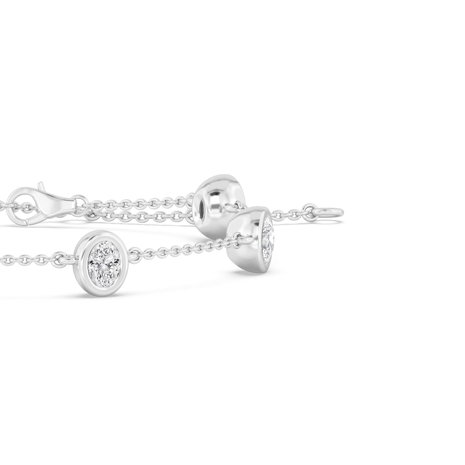 9K White Gold Lab Grown Diamond BRACELET 0.95 ctw BR20036OV-1