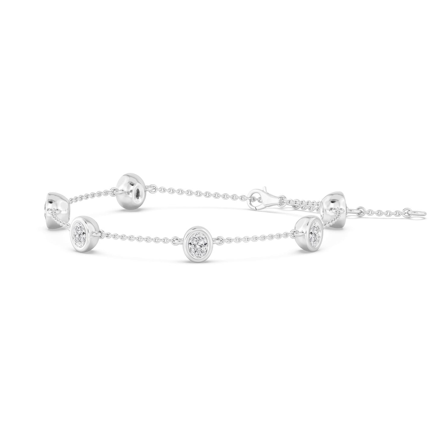 9K White Gold Lab Grown Diamond BRACELET 0.95 ctw BR20036OV-1