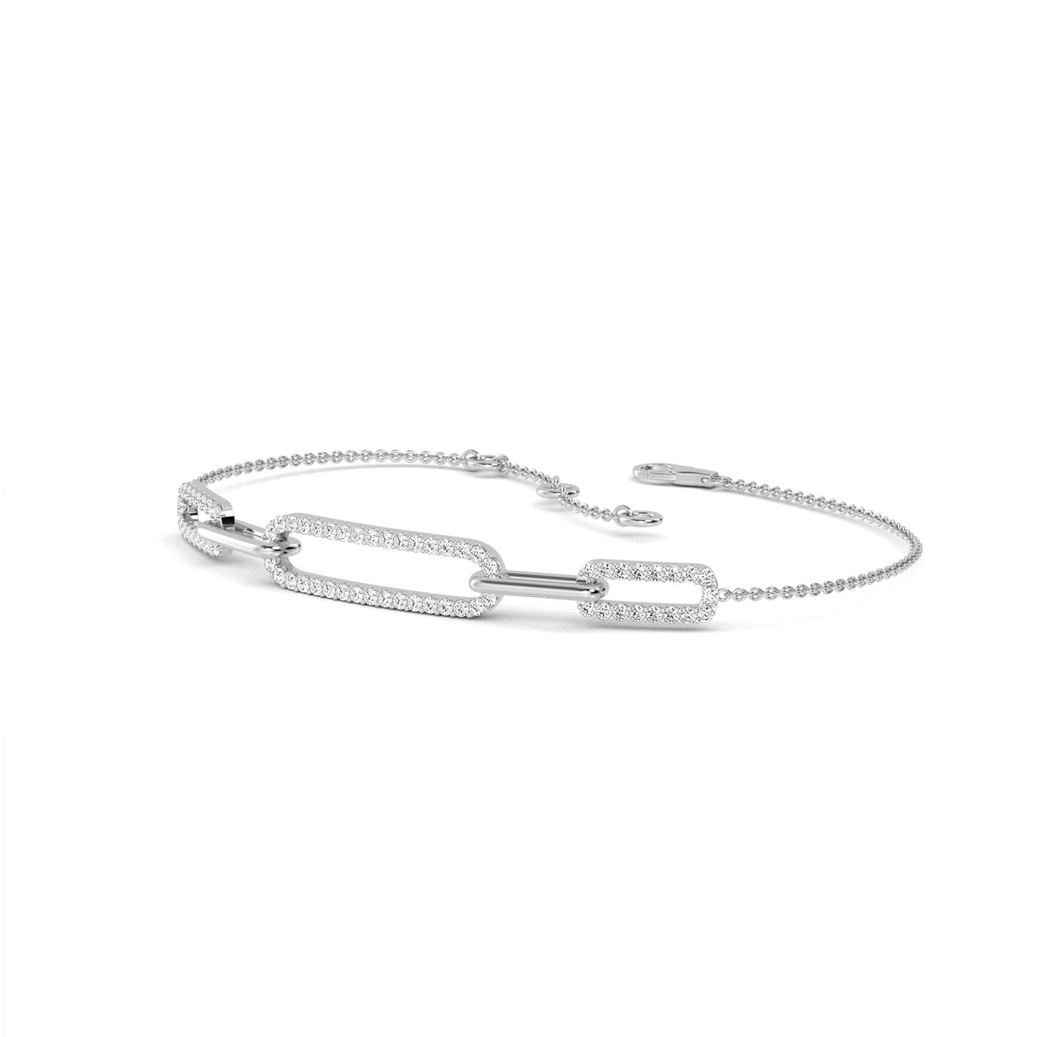 9K White Gold Lab Grown Diamond BRACELET 0.32 ctw BR20042-0.33CT