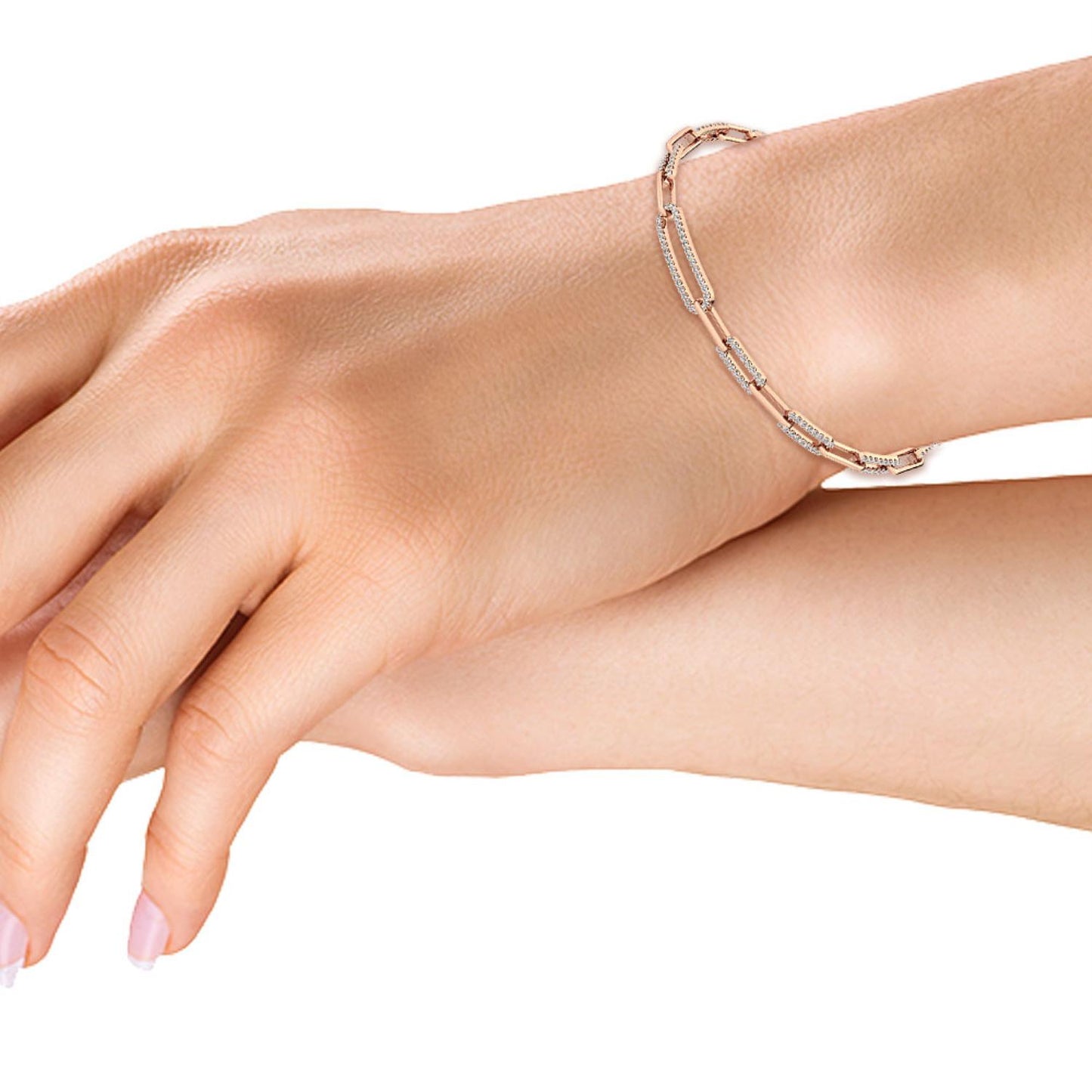 9K Rose Gold Lab Grown Diamond BRACELET 1.00 ctw BR20049-1-7IN
