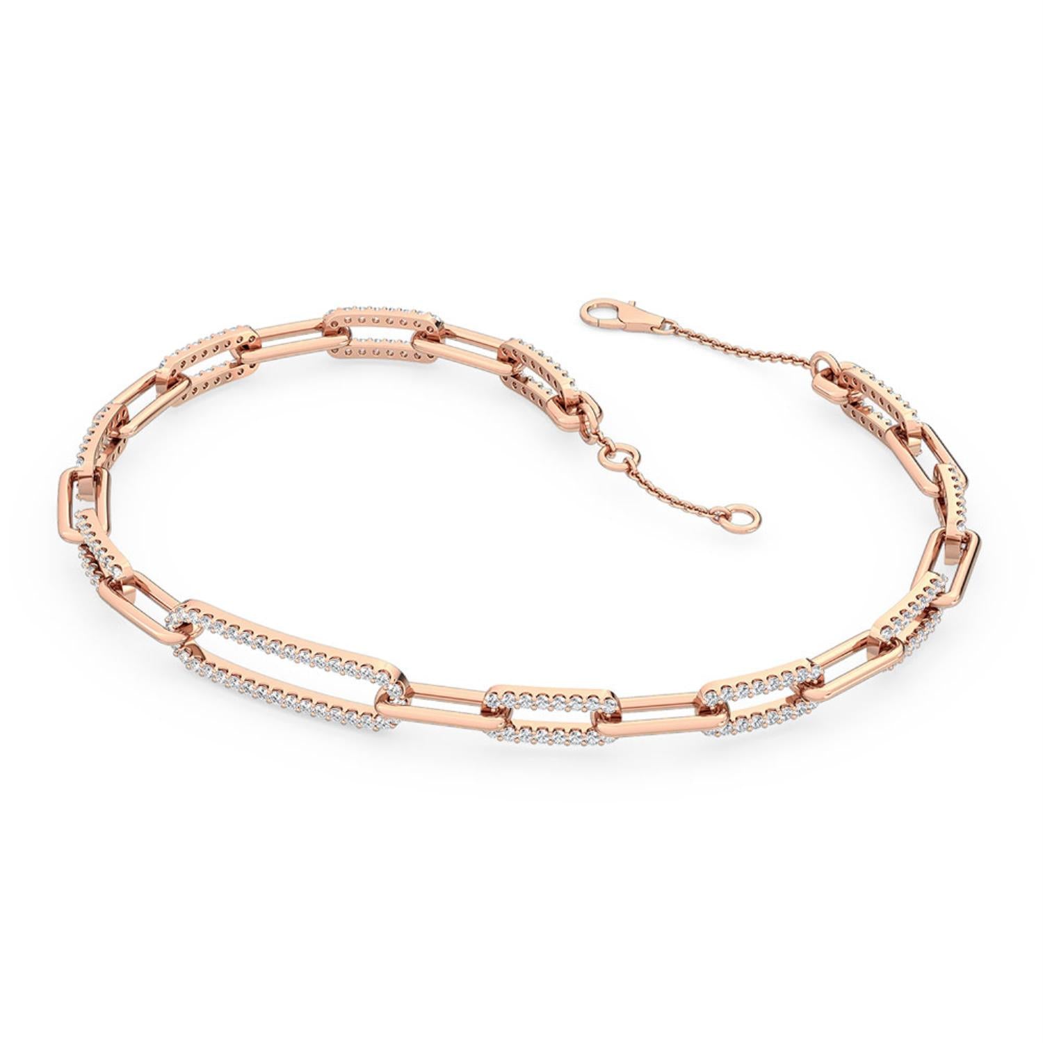 9K Rose Gold Lab Grown Diamond BRACELET 1.00 ctw BR20049-1-7IN