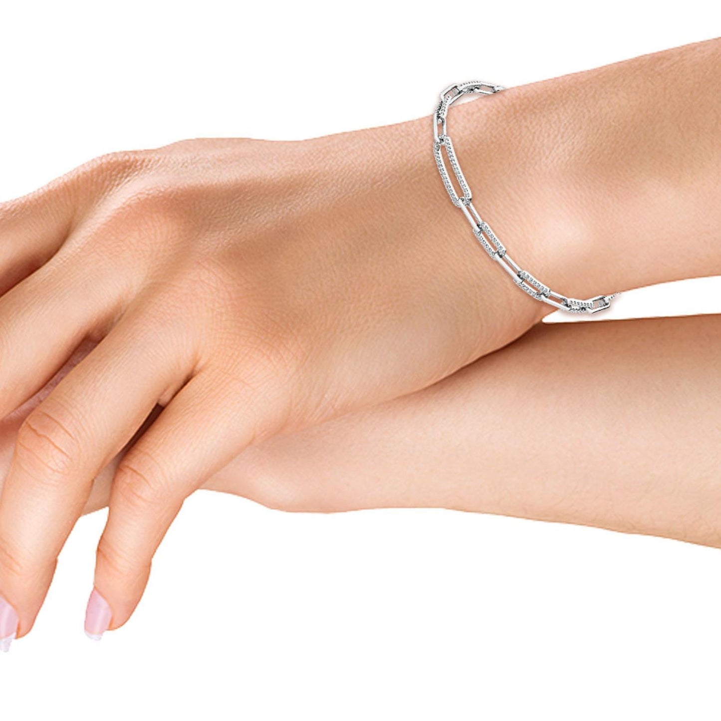 9K White Gold Lab Grown Diamond BRACELET 1.00 ctw BR20049-1-7IN