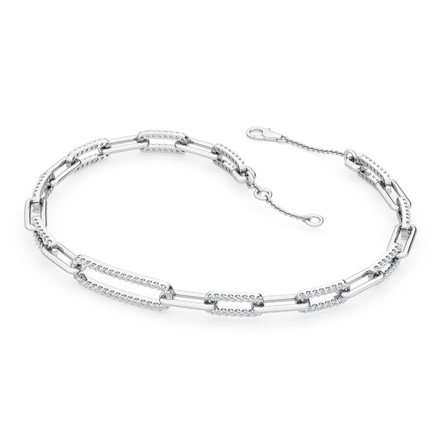 9K White Gold Lab Grown Diamond BRACELET 1.00 ctw BR20049-1-7IN