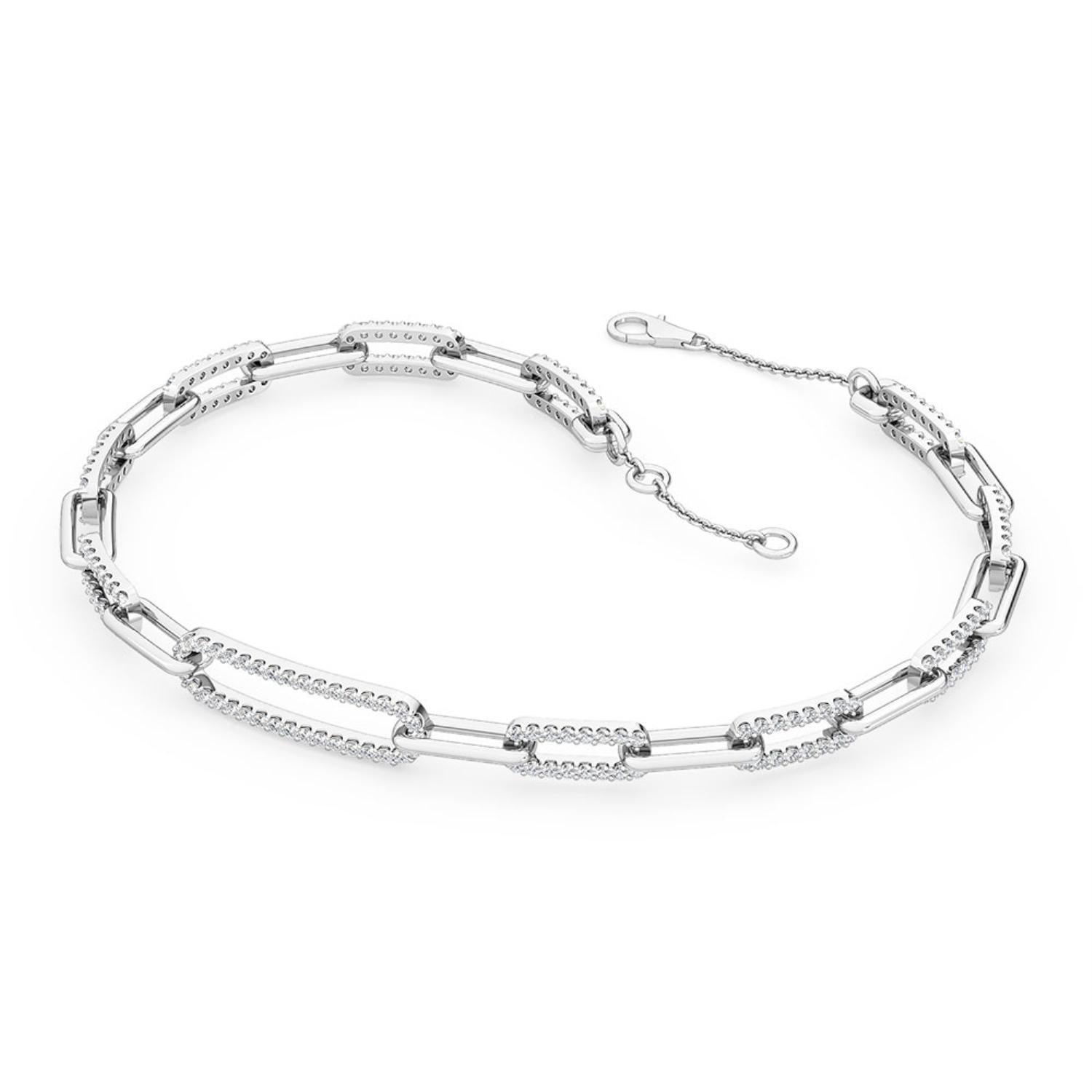 9K White Gold Lab Grown Diamond BRACELET 1.00 ctw BR20049-1-7IN