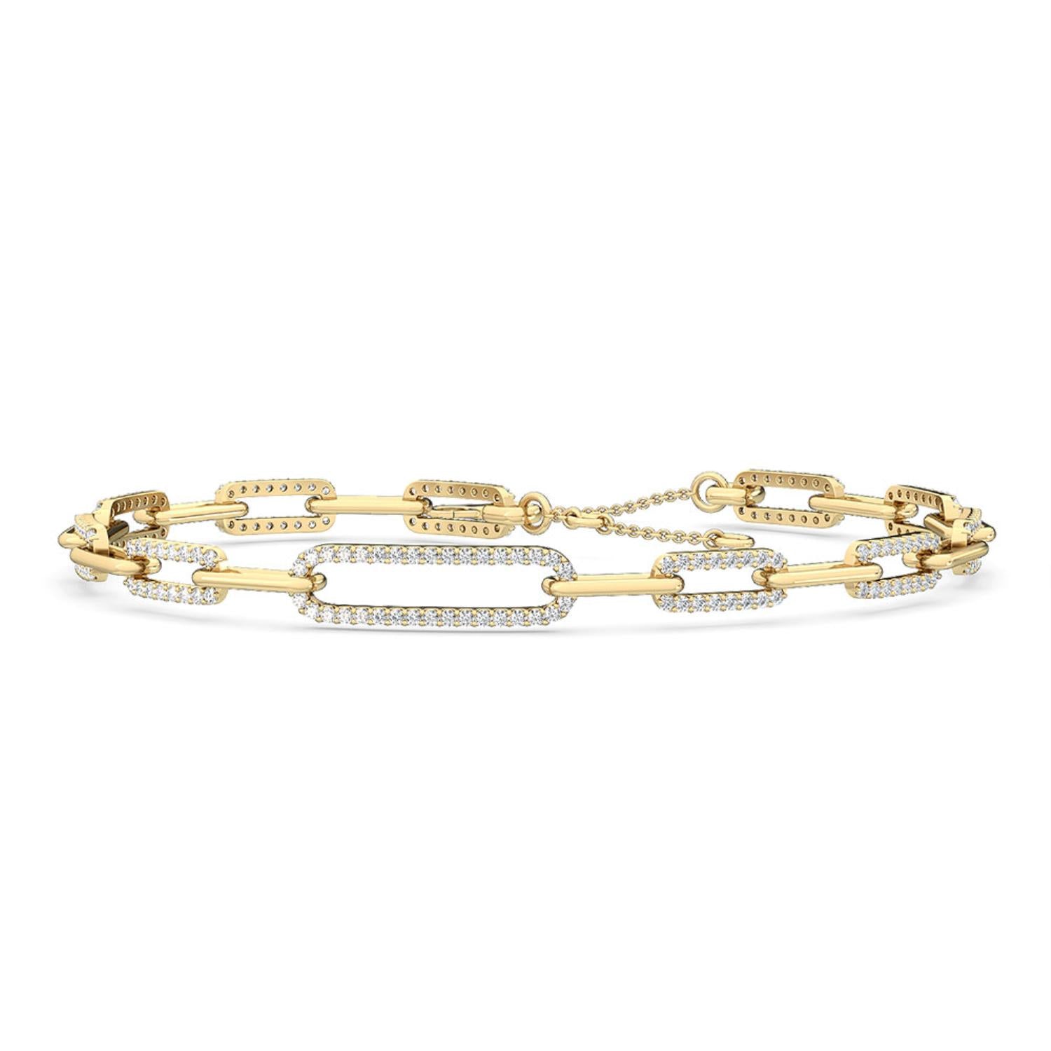 9K Yellow Gold Lab Grown Diamond BRACELET 1.00 ctw BR20049-1-7IN