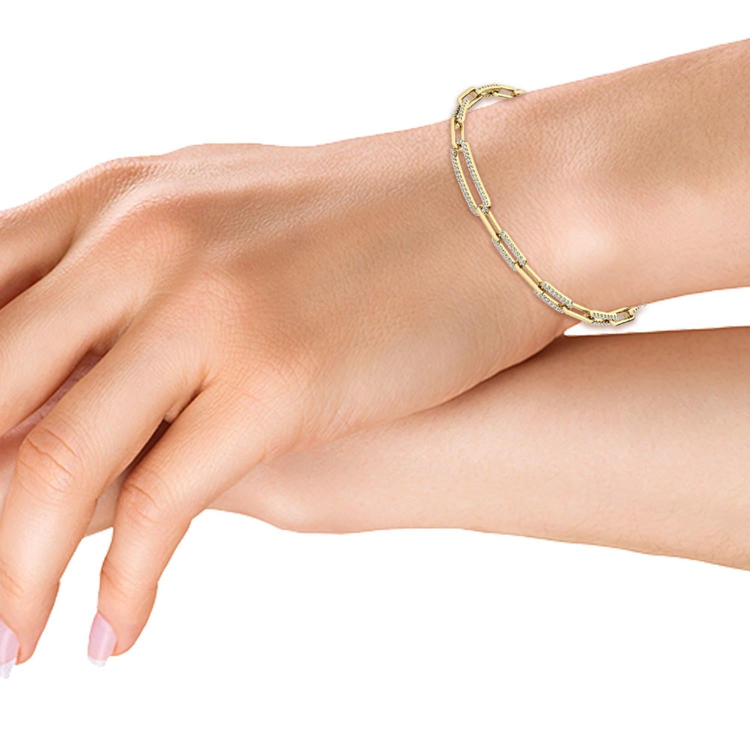 9K Yellow Gold Lab Grown Diamond BRACELET 1.00 ctw BR20049-1-7IN