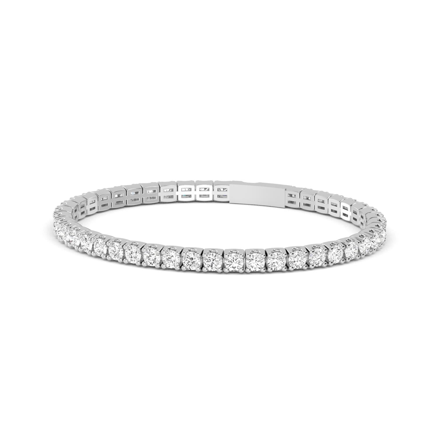 9K White Gold Lab Grown Diamond BRACELET 5.01 ctw BR20067-5-7IN