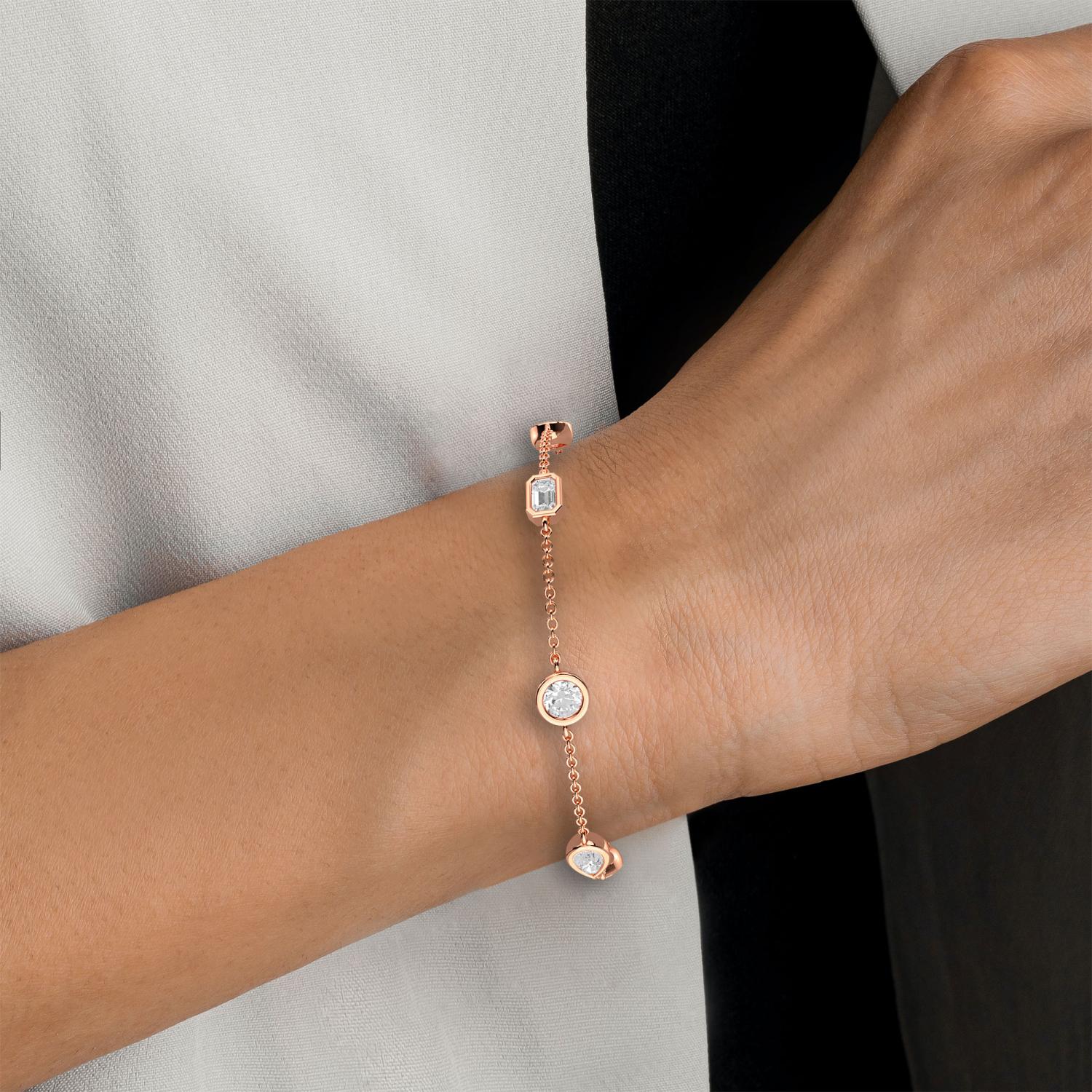 9K Rose Gold Lab Grown Diamond BRACELET 0.91 ctw BR20086MS-1