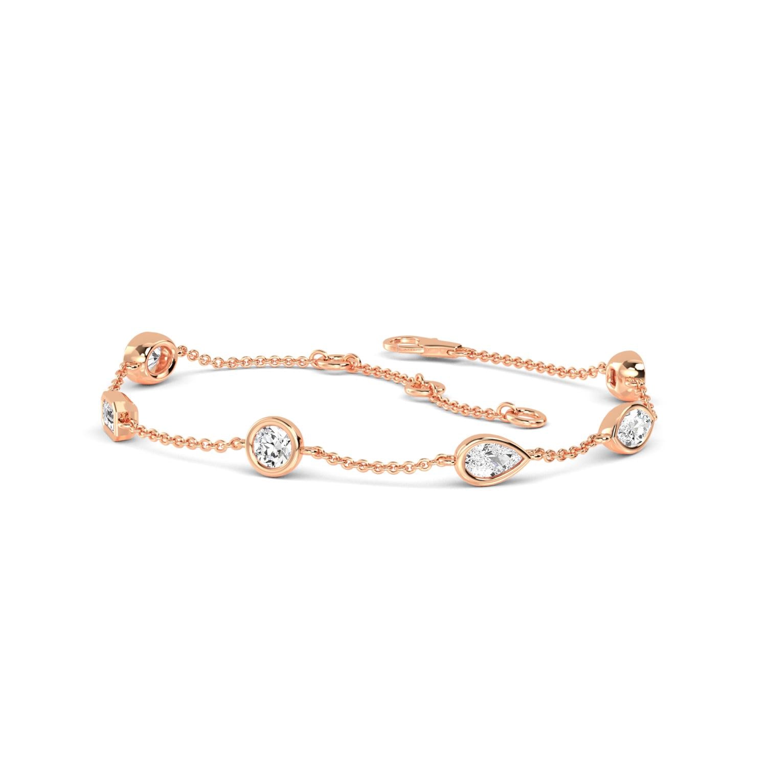 9K Rose Gold Lab Grown Diamond BRACELET 0.91 ctw BR20086MS-1