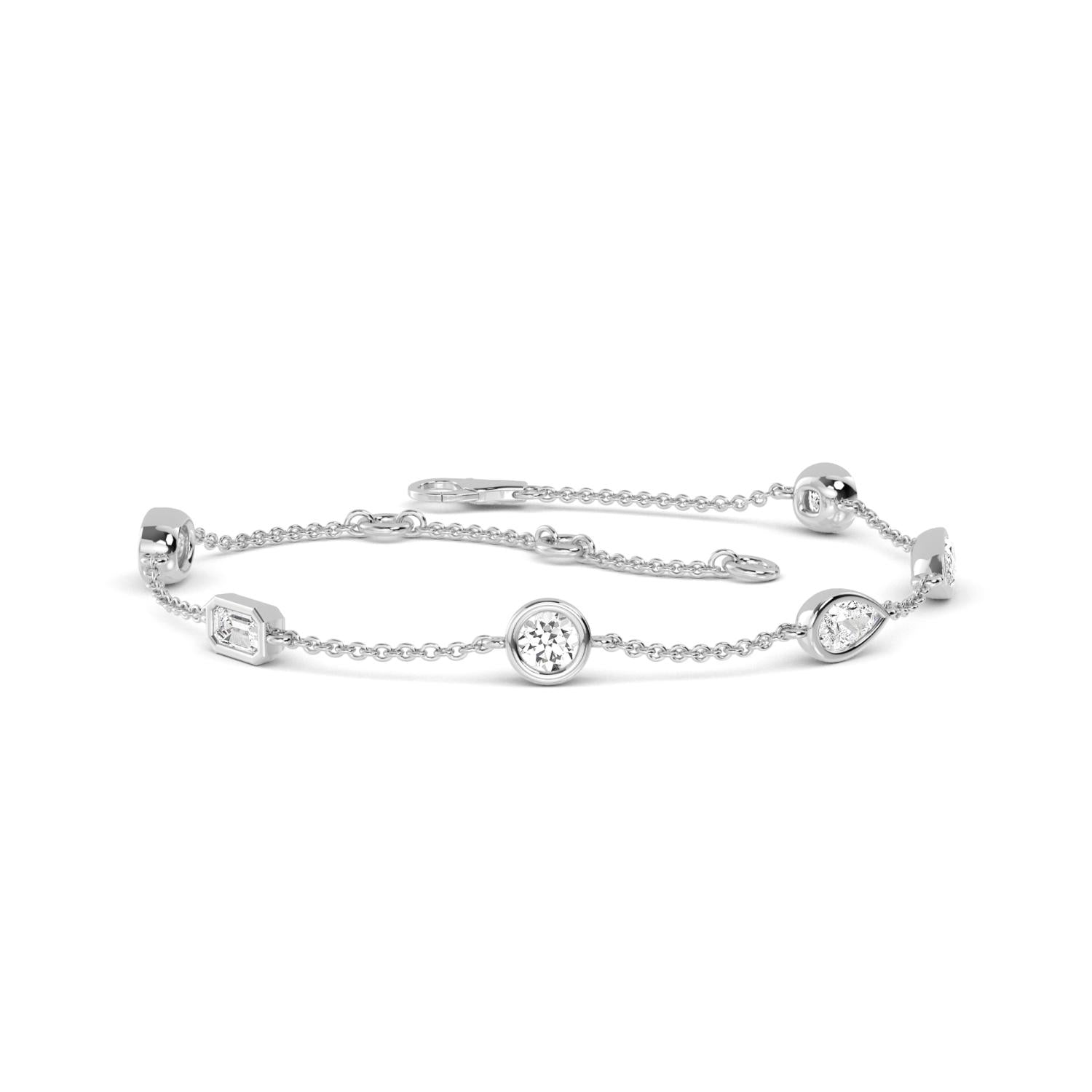 9K White Gold Lab Grown Diamond BRACELET 0.91 ctw BR20086MS-1