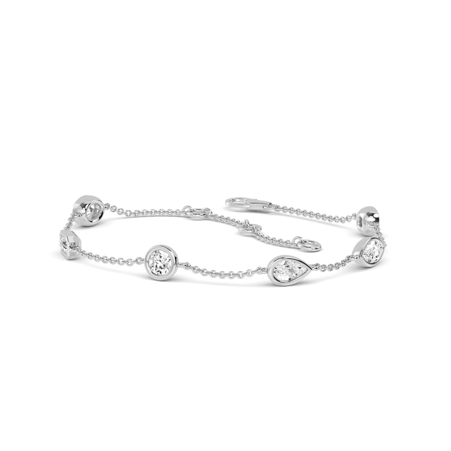9K White Gold Lab Grown Diamond BRACELET 0.91 ctw BR20086MS-1