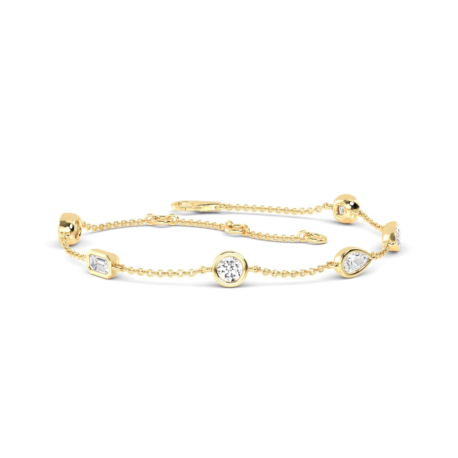 9K Yellow Gold Lab Grown Diamond BRACELET 0.91 ctw BR20086MS-1