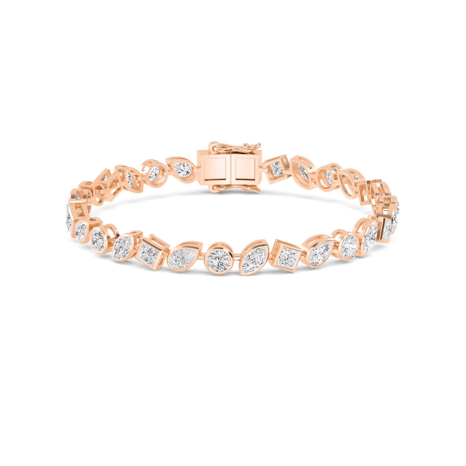 9K Rose Gold Lab Grown Diamond BRACELET 6.68 ctw BR20202MS-0.20CT-7IN