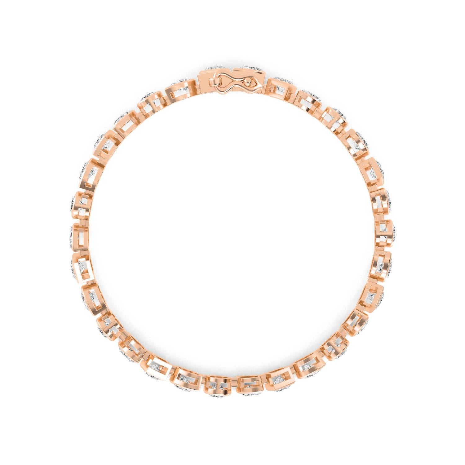 9K Rose Gold Lab Grown Diamond BRACELET 6.68 ctw BR20202MS-0.20CT-7IN