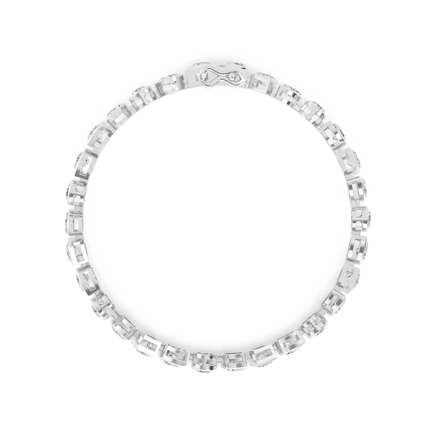 9K White Gold Lab Grown Diamond BRACELET 6.68 ctw BR20202MS-0.20CT-7IN