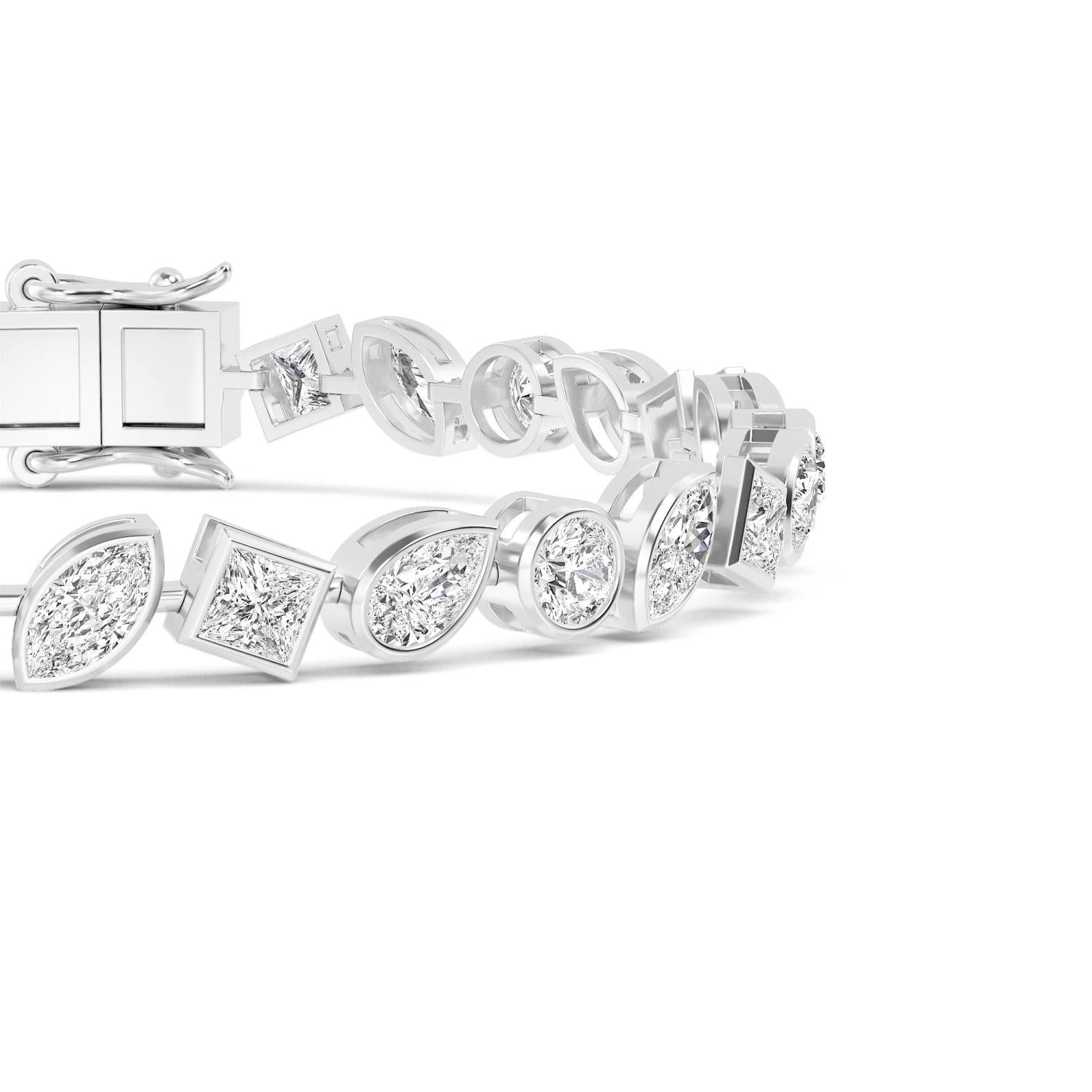 9K White Gold Lab Grown Diamond BRACELET 6.68 ctw BR20202MS-0.20CT-7IN