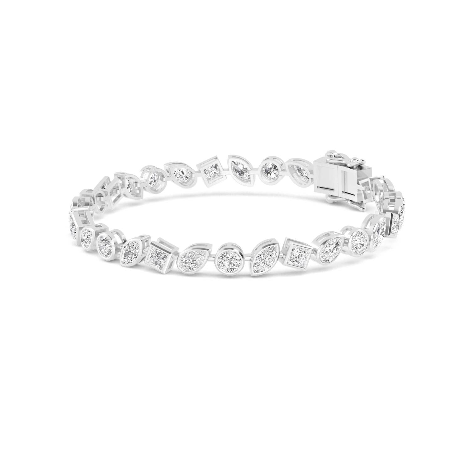 9K White Gold Lab Grown Diamond BRACELET 6.68 ctw BR20202MS-0.20CT-7IN