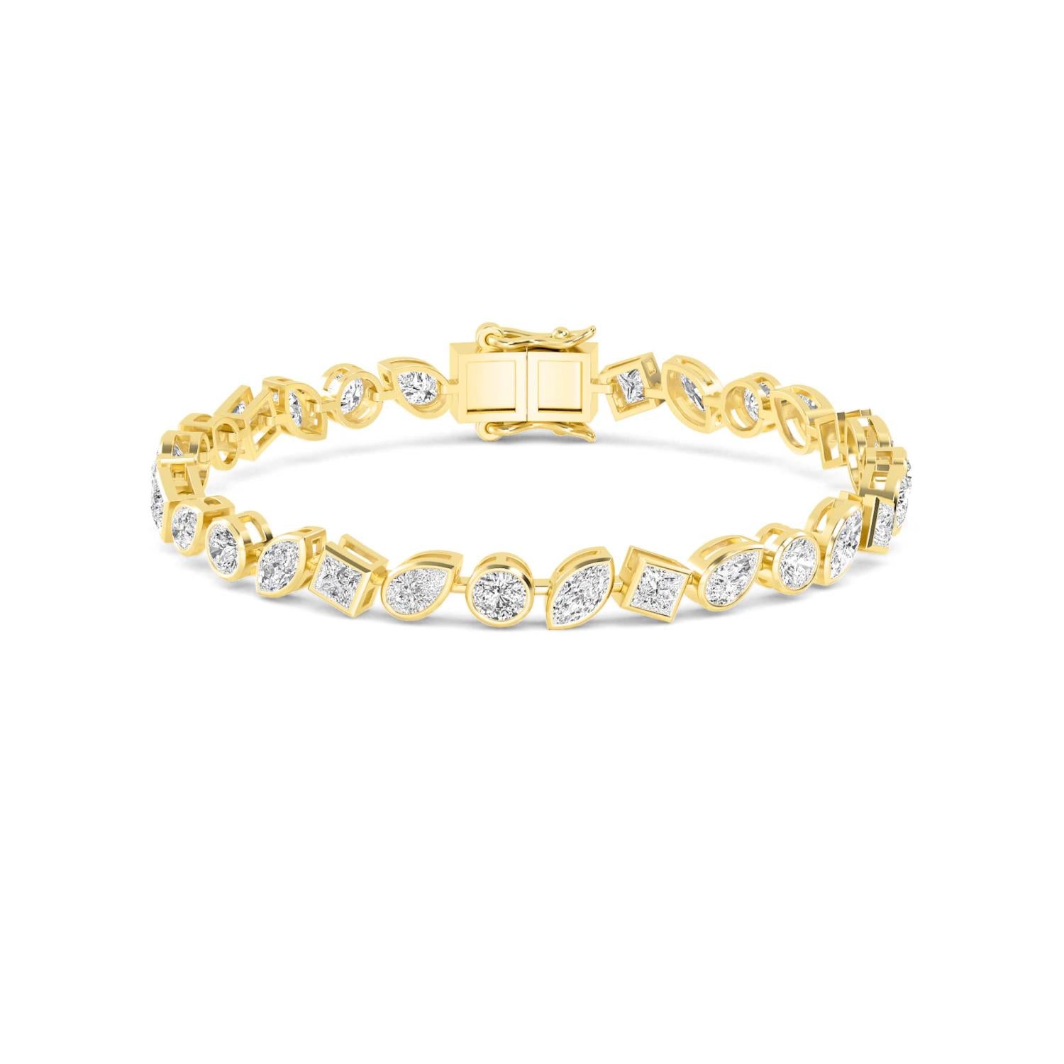 9K Yellow Gold Lab Grown Diamond BRACELET 6.68 ctw BR20202MS-0.20CT-7IN