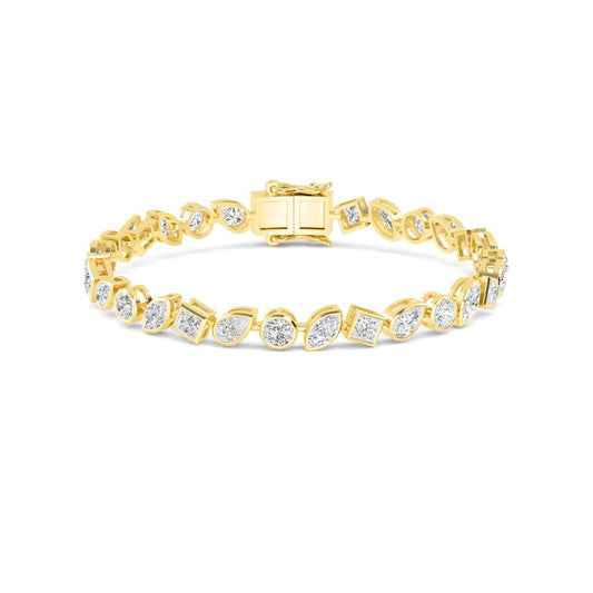 9K Yellow Gold Lab Grown Diamond BRACELET 6.68 ctw BR20202MS-0.20CT-7IN
